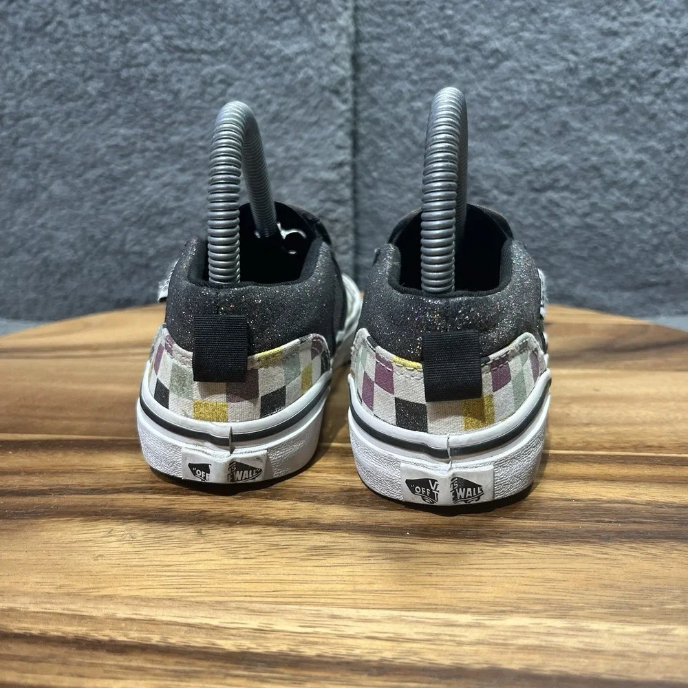 Vans Classic Slip On Glitter‎ Checkerboard Fairy Multicolor Size 3 Kids